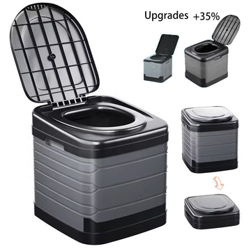 Portable Toilet for Camping Large Size 16.5in, Outdoor Waterproof Travel Folding Toilet，Camping Potty for Home/Camping/Boat/Beach Use/Hiking/Long Trips