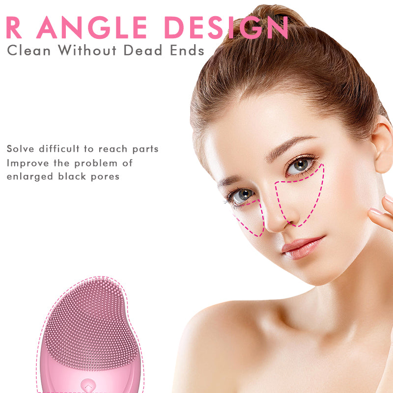 Facial Cleansing Brush Made with Ultra Soft Silicone, Waterproof Sonic Vibrating Face Brush for Deep Cleansing, Gentle Massaging